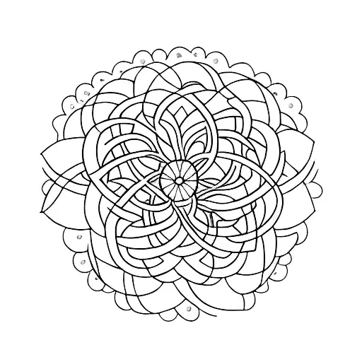 Tree Of Life In A Round Frame Of Lotus Petals