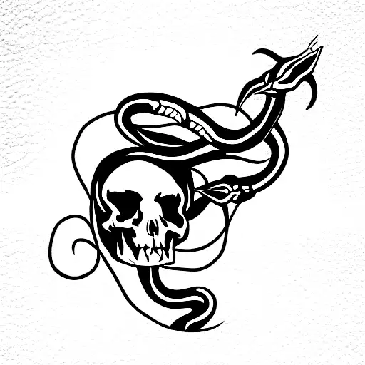Snake And Skull And Demons