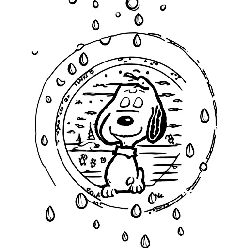 Snoopy Woodstock From The Rain