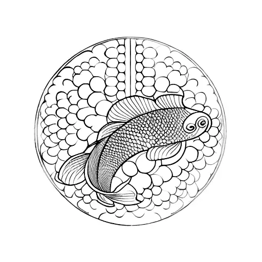 A Mesmerizing Design Merging The Elegance Of Koi Fish And The Aquarius Symbol