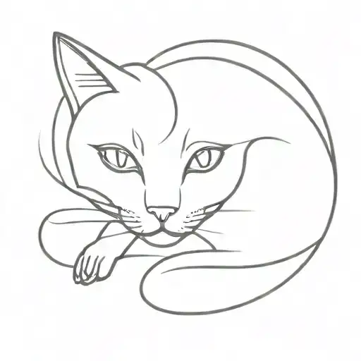 Cybersigilism Cat Curled