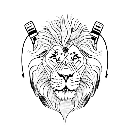 A Lion With Headphones