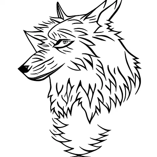 Wolf Silhouette In A Forest