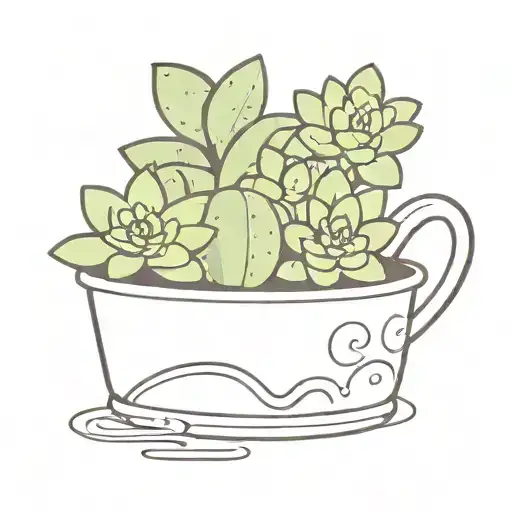 A Cheerful Cartoon Pot Of Succulents Runs Along The Path