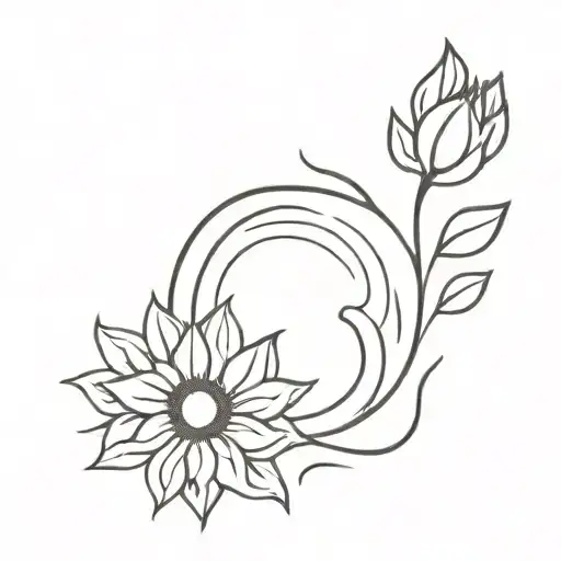 A Sunflower Shaped Liked A Pawprint Infinity Symbol