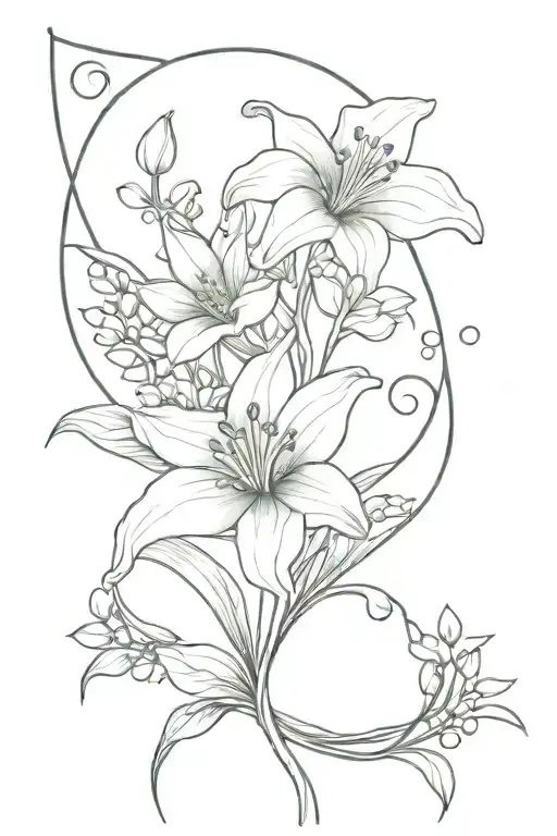 Butterfly Daffodil Lily Of Valley Bouquet Moon And Sun Dine Line