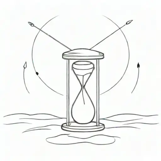 A Minimalist Tattoo Of A Sand Clock