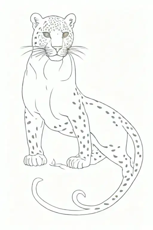 Realistic Full Leopard Tattoo Minimalistic