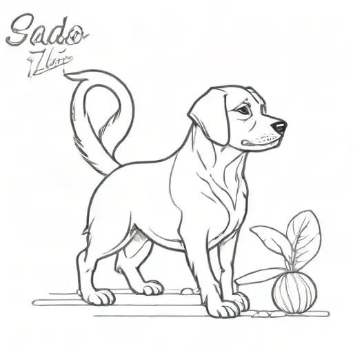 Draw A Dog With Name Laddoo