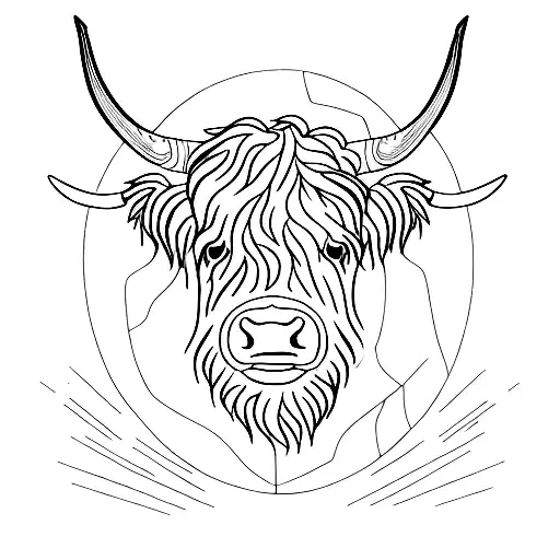 Outline Of A Highland Cow