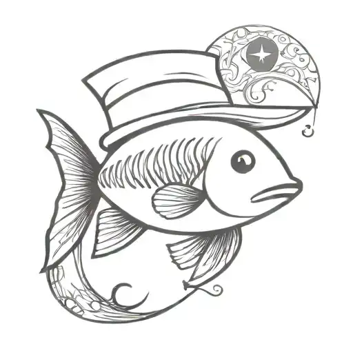 Fish With Hat And Turkish Flag Symbol On The Hat