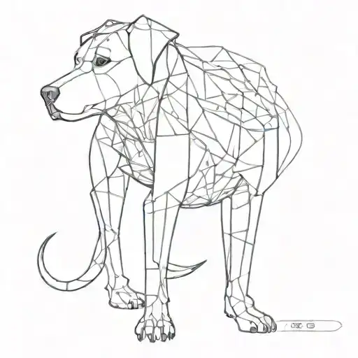 A Futuristic Cybernetic Dog With Circuit Patterns Integrated Into Its Fur
