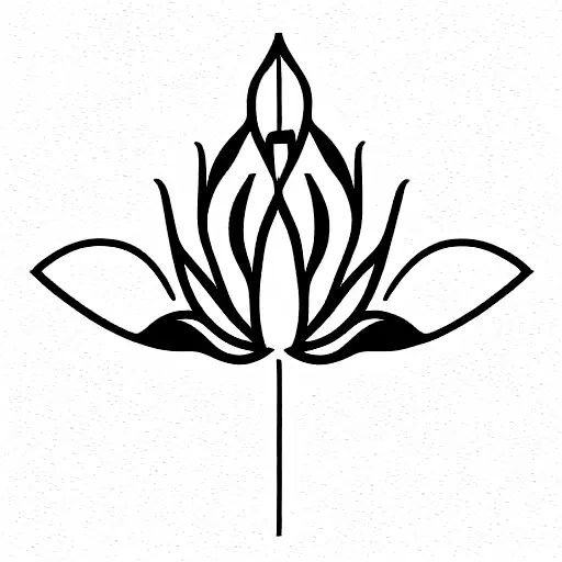 Unalome Symbol With Lotus