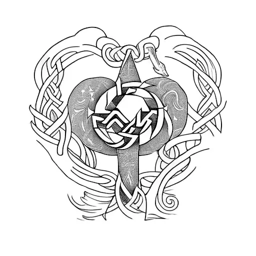 Create A Tattoo Design Inspired By The Concept Of Self-love Using Norse Mythology Alphabet