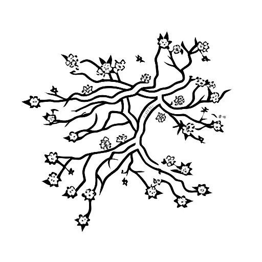 North Arrow Wrapped In A Cherry Blossom Tree