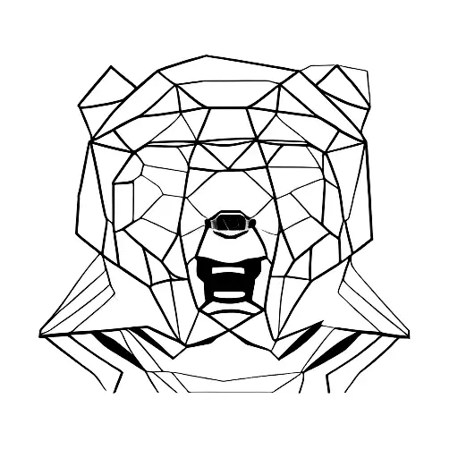 A Minimalist Silhouette Of A Pole Dancer With A Bear Head