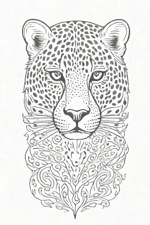 Minimalistic Cheetah Tattoo Design