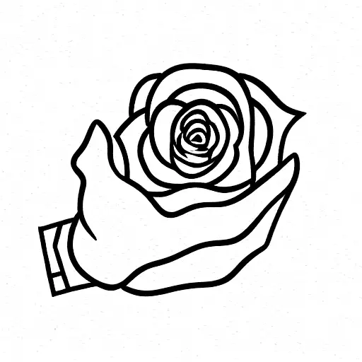 Feminine Fist Holding Rose