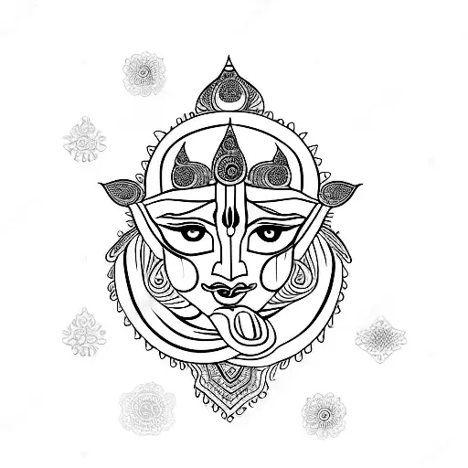 Shree Krishna Portrait With Krishna Font