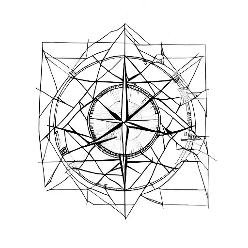 Fine Line Geometric Compass