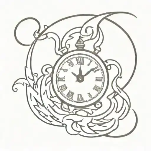 Flaming Clock On Fire With Demons