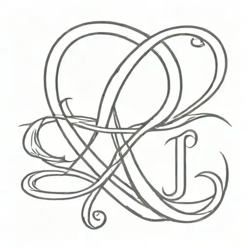 D And A Initial With Love And Eternal Symbol Intertwined