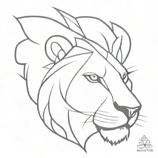 Bird Transitioning Into A Lion Face Tattoo Design Incorporating Elements