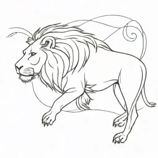 A Single Bird Transitioning Into A Single Lion