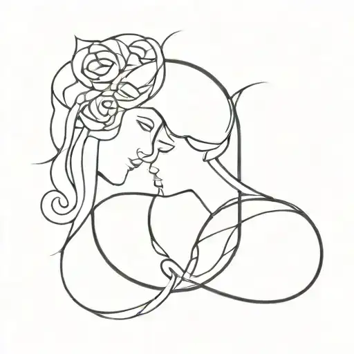 D A Couple Tattoo Design Featuring Love And Eternal Symbols
