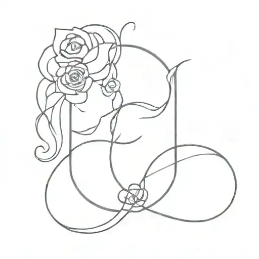 D A Letters For A Couple Tattoo Design Featuring Love And Eternal Symbols