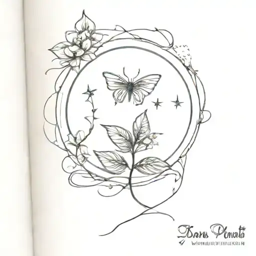 Moon Plant Sun Butterfly Book Star