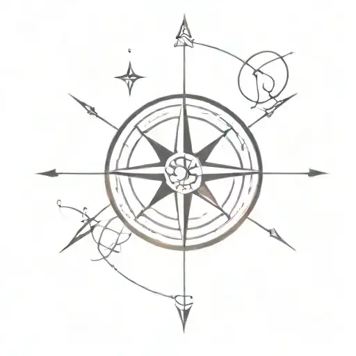 A Simple Compass Rose Tattoo With The Initials Of Your Kids Incorporated Into The Design