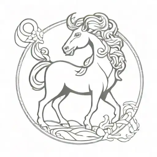 Greek Myth Creature Minimal Fine Line