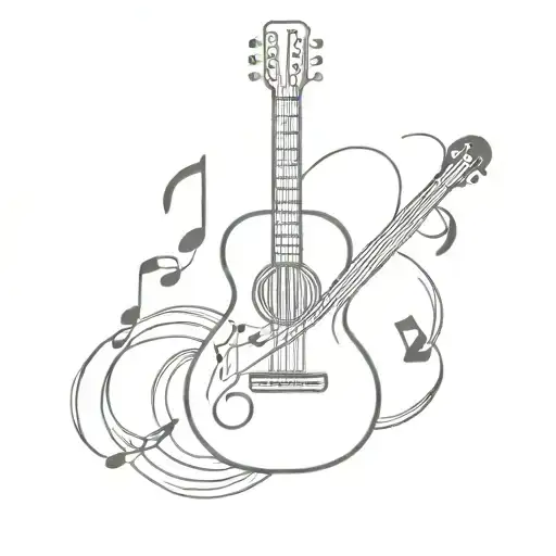 Guitar Morphing Into Music Notes