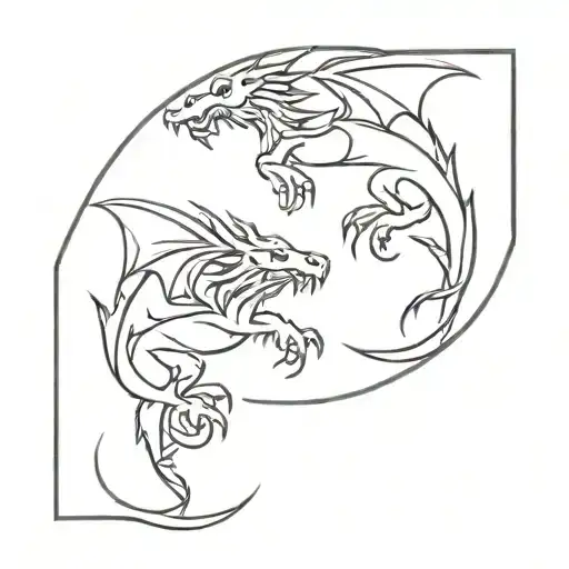 2 Little Chinese Dragons Flying