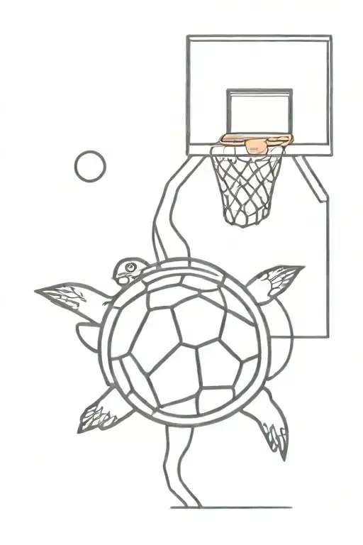 Turtle Playing Basketball