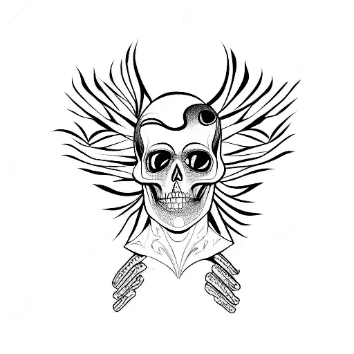 Creating Of Adam Made With A Female And Skeleton Hand