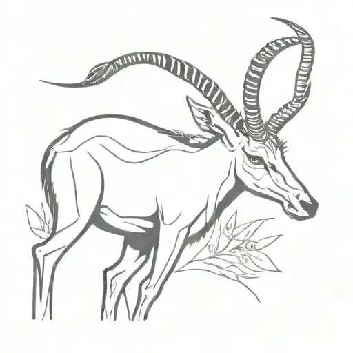 A Minimalist Tattoo Of A South African Springbok
