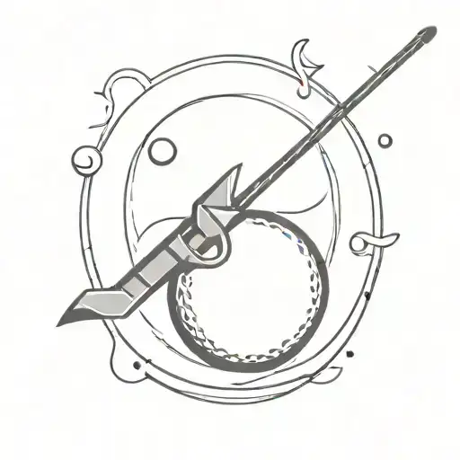 Saw Blade With Fishing Hook And Golf Ball Symbolizing Friendship