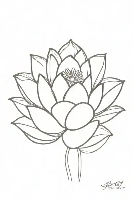 A Delicate Lotus With A Thin Long Stem