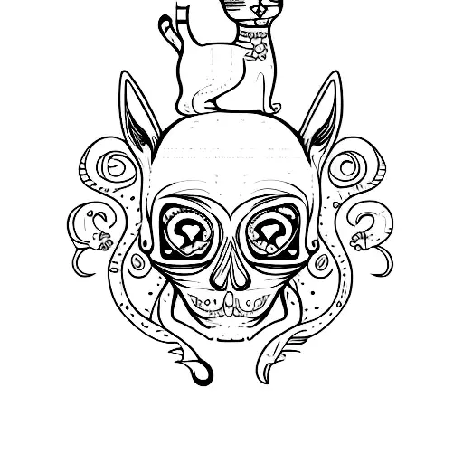 Cat With Skull