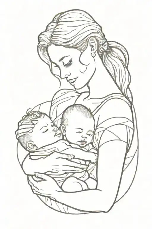 Mother Holding Baby Boy