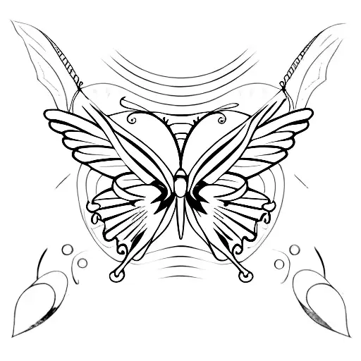 Y2k Butterfly With Aries Symbol On Top