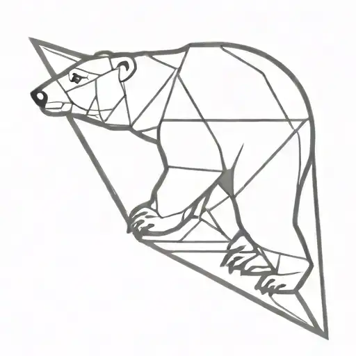 A Triangle With The Silhouette Of A Polar Bear Inside The Triangle