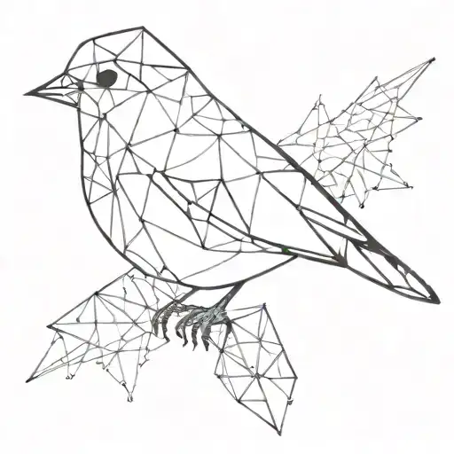 A Bird Made Up Of Intricate Geometric Star Patterns