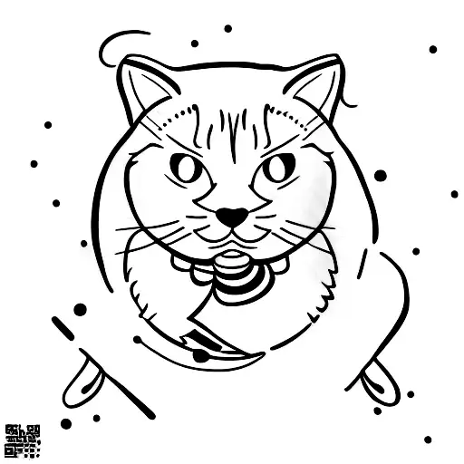 Black And White Tuxedo Cat With Two White Spots Under Its Nose