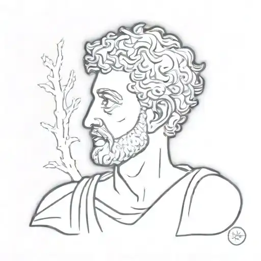 Marcus Aurelius Bust And Tree
