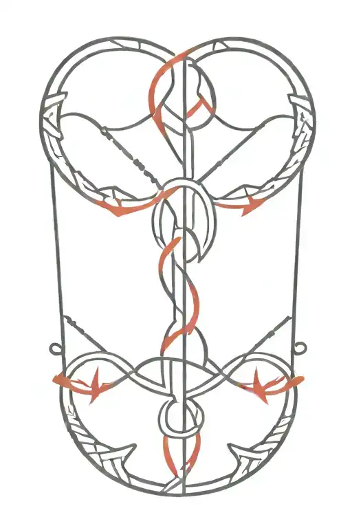 Ukrainian Etno Style Blended With North Mythology And Runes Black And Red