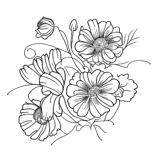 April And July Birth Flower Bouquet