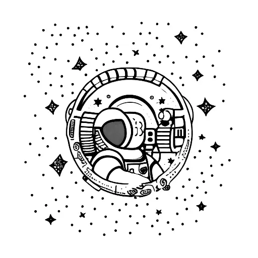 Astronaut With Big Crystals And Stars